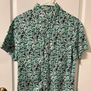 J. Crew Short Sleeve Linen Button Down Shirt Size S Slim Fit